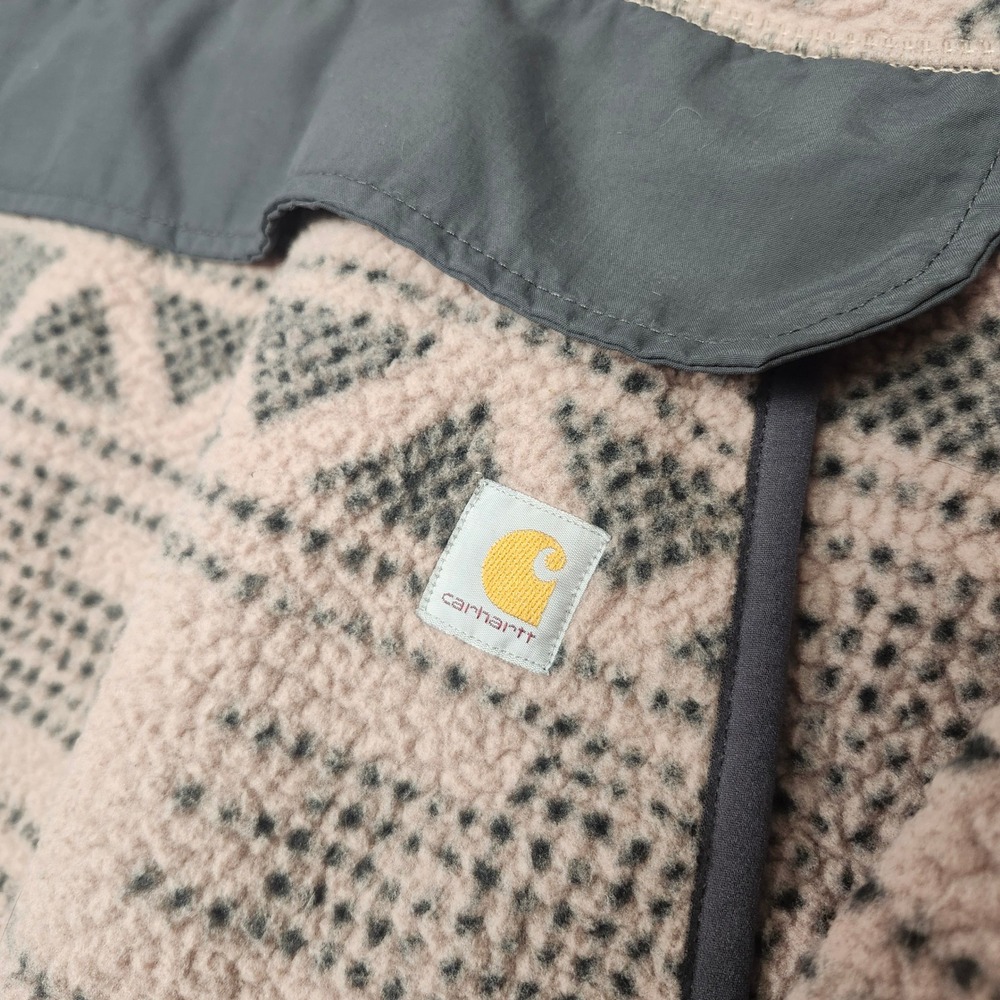 Carhartt Aztec Geometric Fleece Pullover Jacket Size Small Relaxed Fit 104922 - Picture 2 of 8